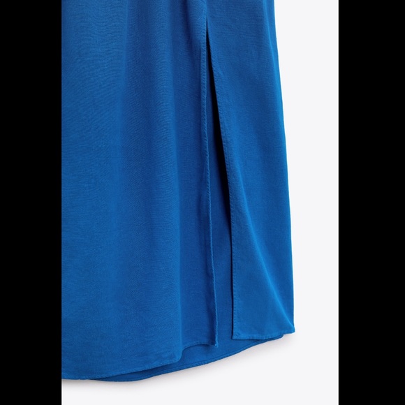 Zara CUT OUT LINEN BLEND DRESS - Picture 15 of 16